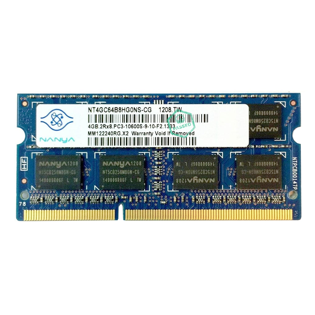 NT4GC64B8HG0NS-CG Nanya 4GB PC3-10600 DDR3-1333MHz non-ECC Unbuffered CL9 204-Pin SoDimm Dual Rank Memory Module