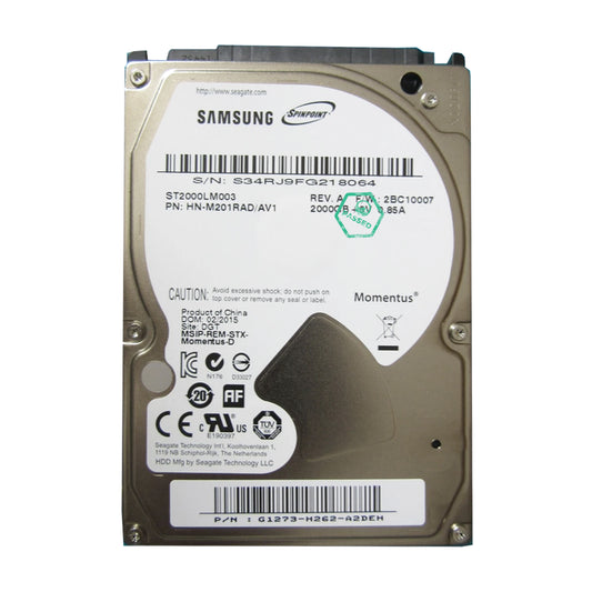90% + Health ST2000LM003 Seagate Spinpoint M9T 2TB 5400RPM SATA 6Gbps 32MB Cache 2.5-inch Internal Hard Drive