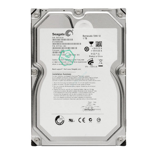 ST31000524AS Seagate Barracuda 1TB 7200RPM SATA 6Gbps 32MB Cache 3.5-inch Internal Hard Drive