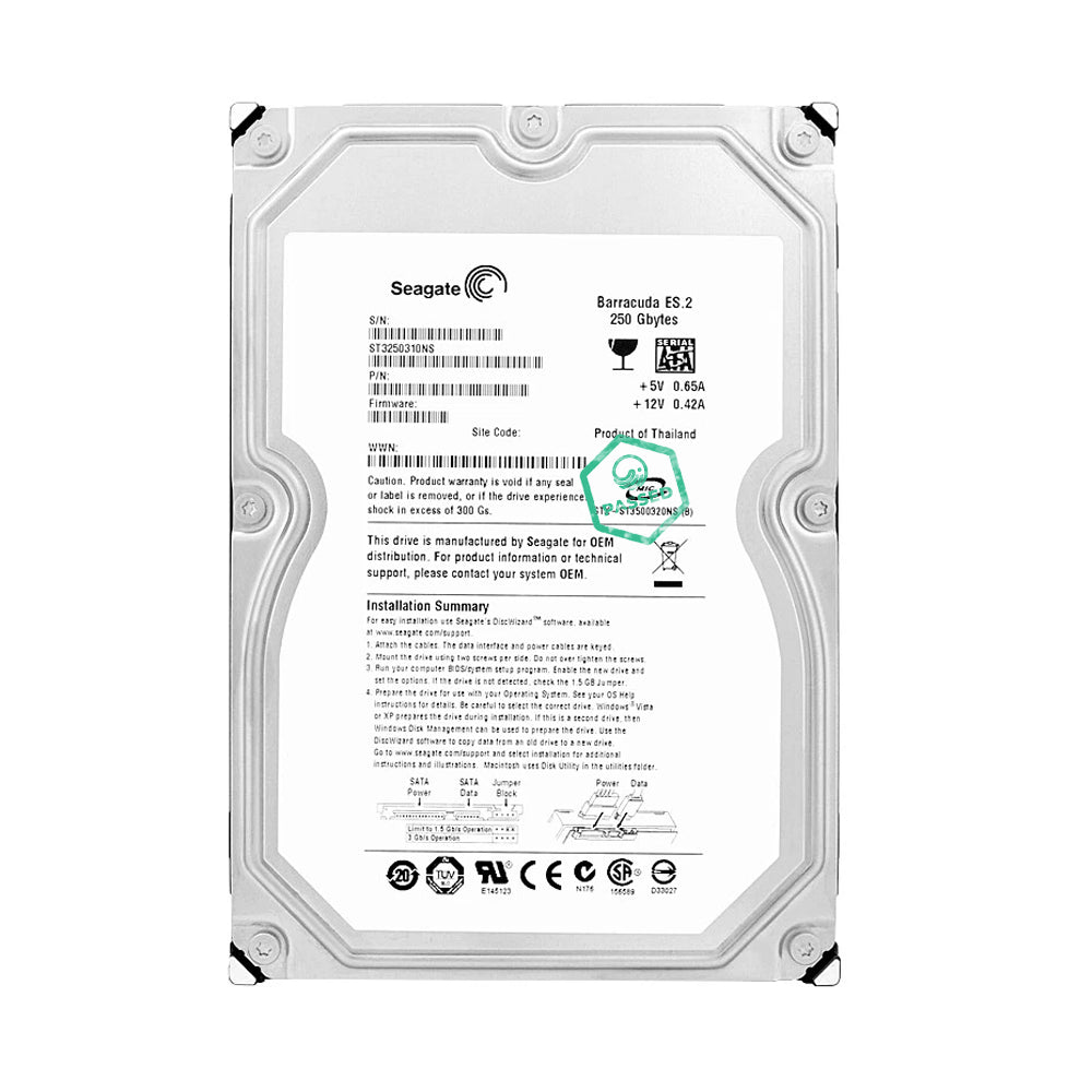 ST3250310AS Seagate Barracuda 7200.10 250GB 7200RPM SATA 3Gbps 8MB Cache 3.5-inch Internal Hard Drive