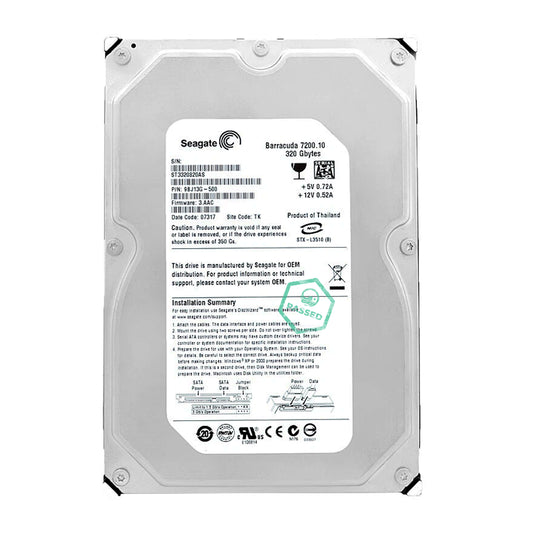 ST3320820AS Seagate Barracuda 7200.10 320GB 7200RPM SATA 3Gbps 8MB Cache 3.5-inch Internal Hard Drive