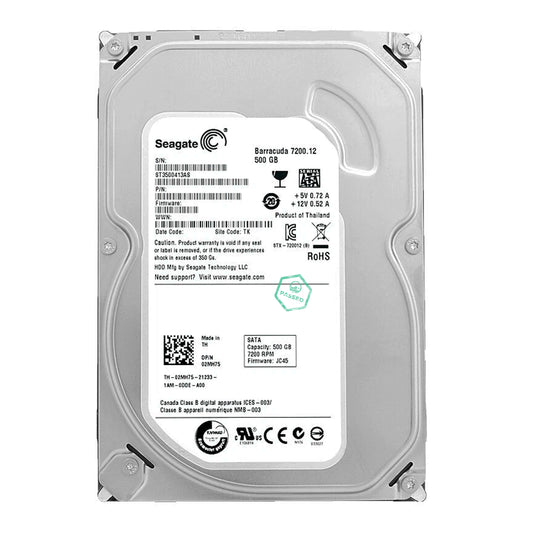 ST3500413AS Seagate Barracuda 7200.12 500GB 7200RPM SATA 6Gbps 16MB Cache 3.5-inch Internal Hard Drive