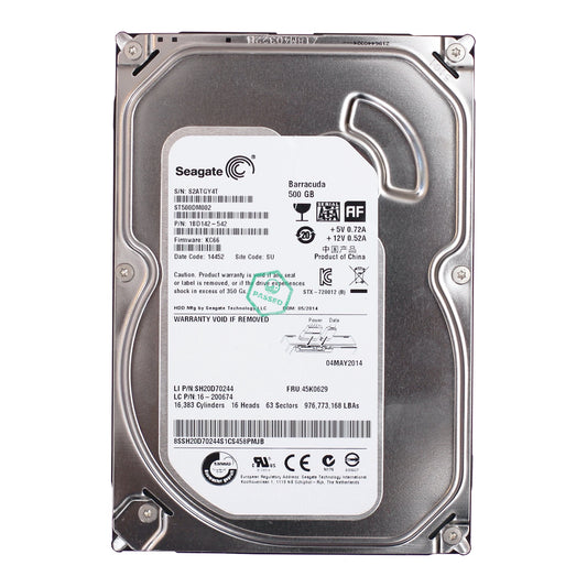 ST500DM002 Seagate Barracuda 7200.12 500GB 7200RPM SATA 6Gbps 16MB Cache 3.5-inch Internal Hard Drive