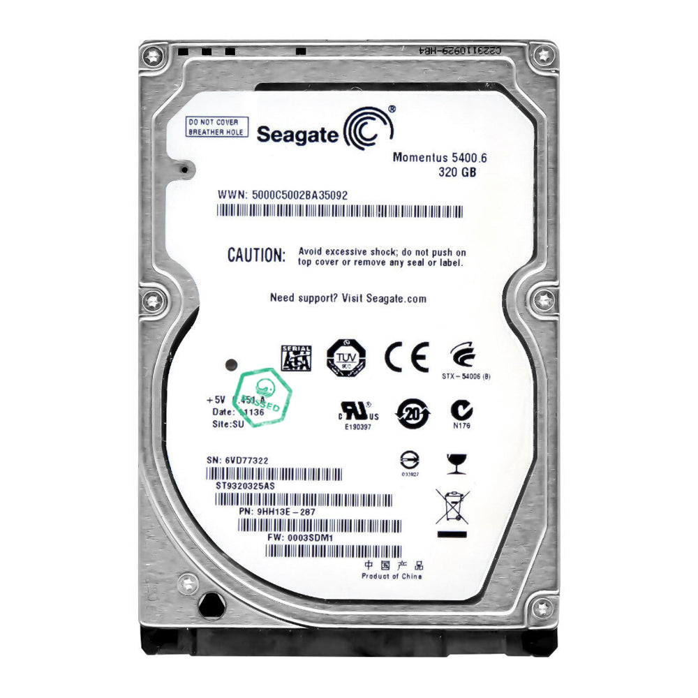 ST9320325AS Seagate Momentus 5400.6 320GB 5400RPM SATA 3Gbps 8MB Cache 2.5-inch Internal Hard Drive