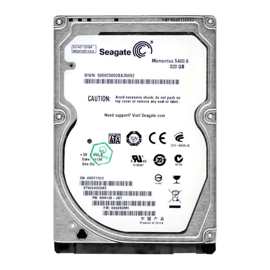 ST9320325AS Seagate Momentus 5400.6 320GB 5400RPM SATA 3Gbps 8MB Cache 2.5-inch Internal Hard Drive