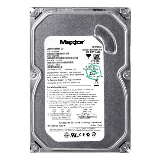STM3160211AS Seagate DiamondMax 20 160GB 7200RPM SATA 3Gbps 2MB Cache 3.5-inch Internal Hard Drive
