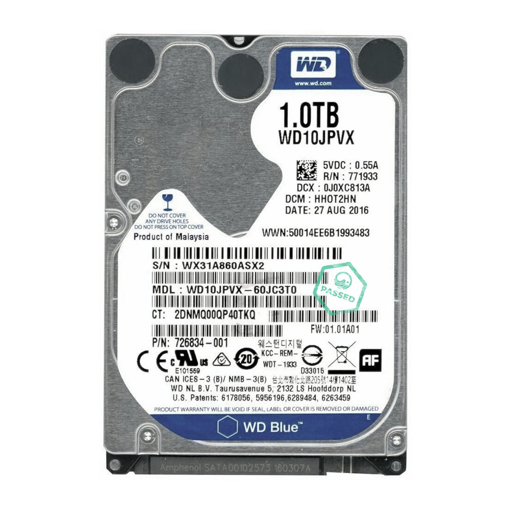 WD10JPVX Western Digital Blue 1TB 5400RPM SATA 6Gbps 8MB Cache 2.5-inch Internal Hard Drive