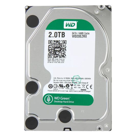 WD20EZRX Western Digital Green 2TB 5400RPM SATA 6Gbps 64MB Cache 3.5-inch Internal Hard Drive
