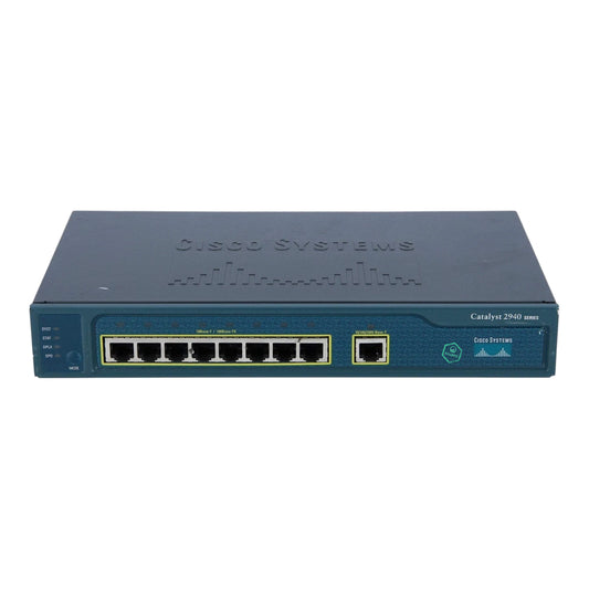 WS-C2940-8TT-S Cisco 8 10/100 Ethernet ports and 1 10/100/1000 Ethernet port Switch (Refurbished)
